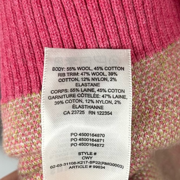 ARITZIA Sundeh Wool & Cotton Pink Green Floral Patterned Sweater Women's Size S - Picture 5 of 5